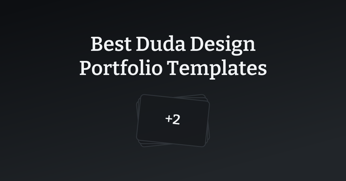 Best Duda Design Portfolio Templates with count