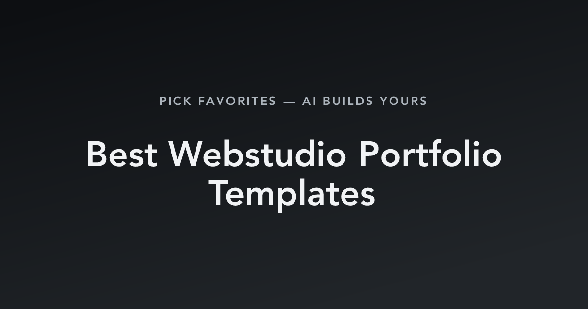 Best Webstudio Portfolio Templates with count