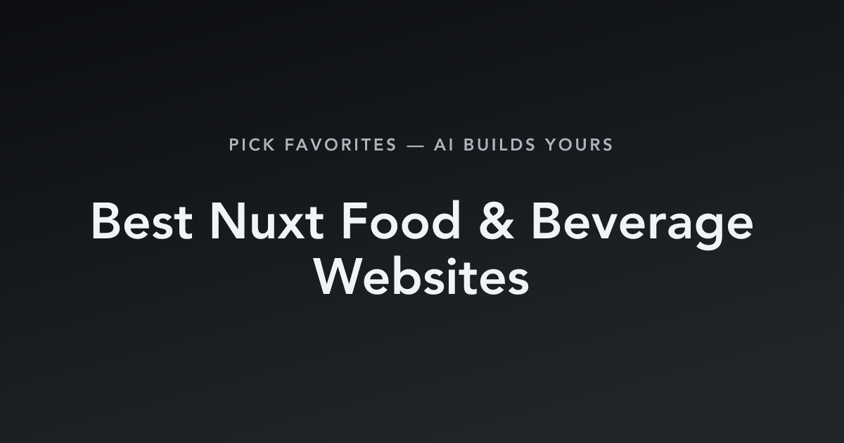 Best Nuxt Food & Beverage Websites with count