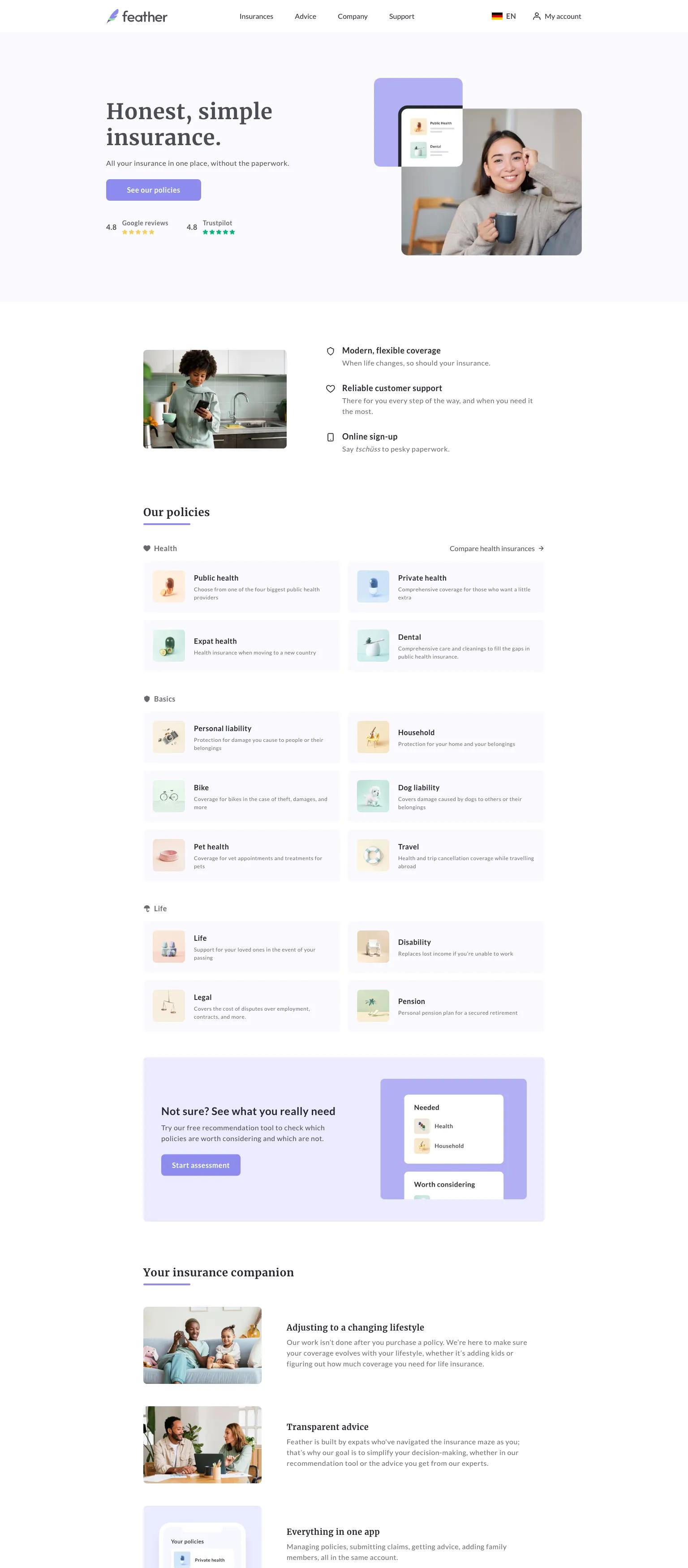 Feather Insurance screenshot