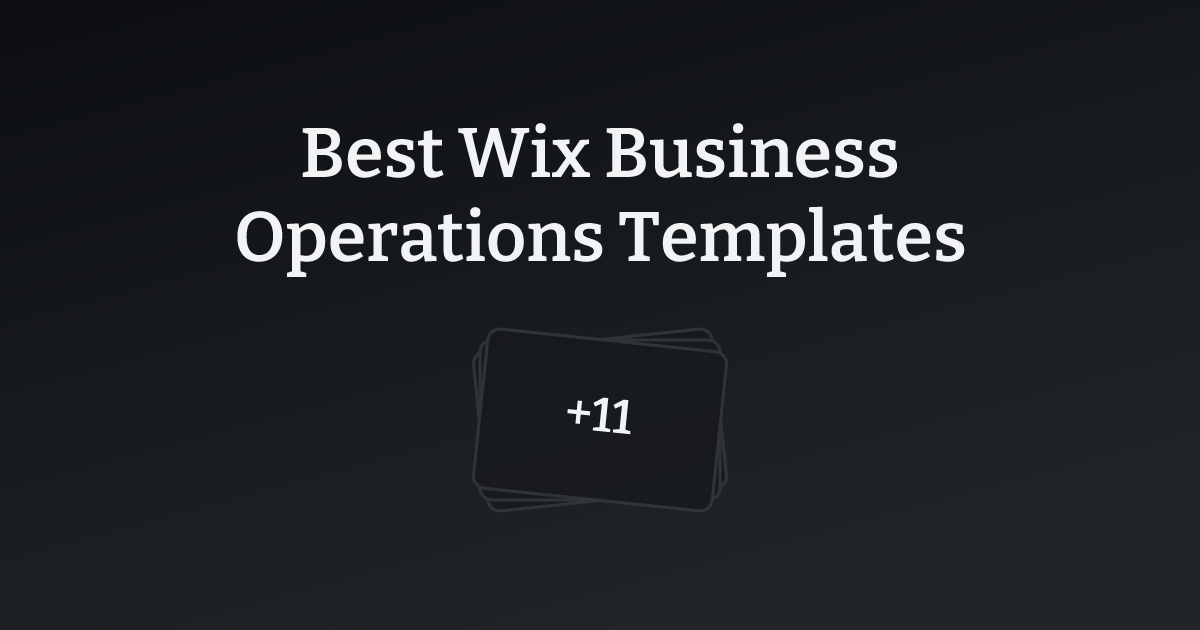 Best Wix Business Operations Templates with count