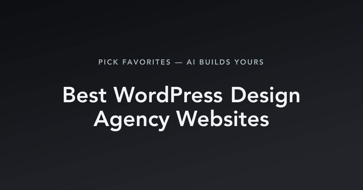 Best WordPress Design Agency Websites with count