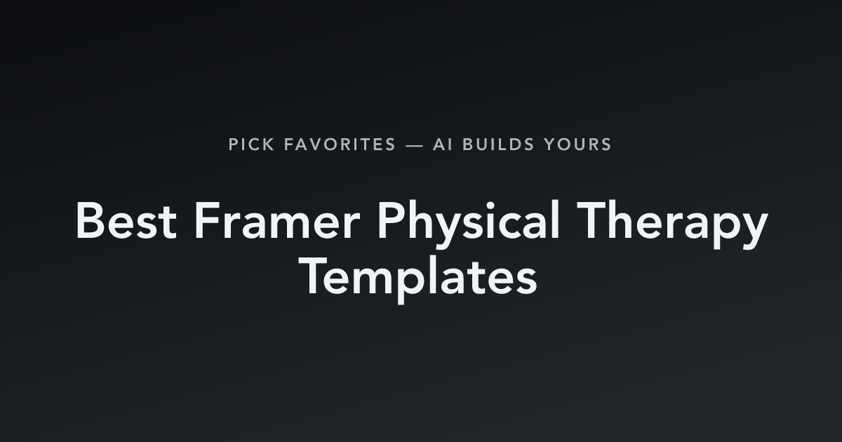 Best Framer Physical Therapy Templates with count