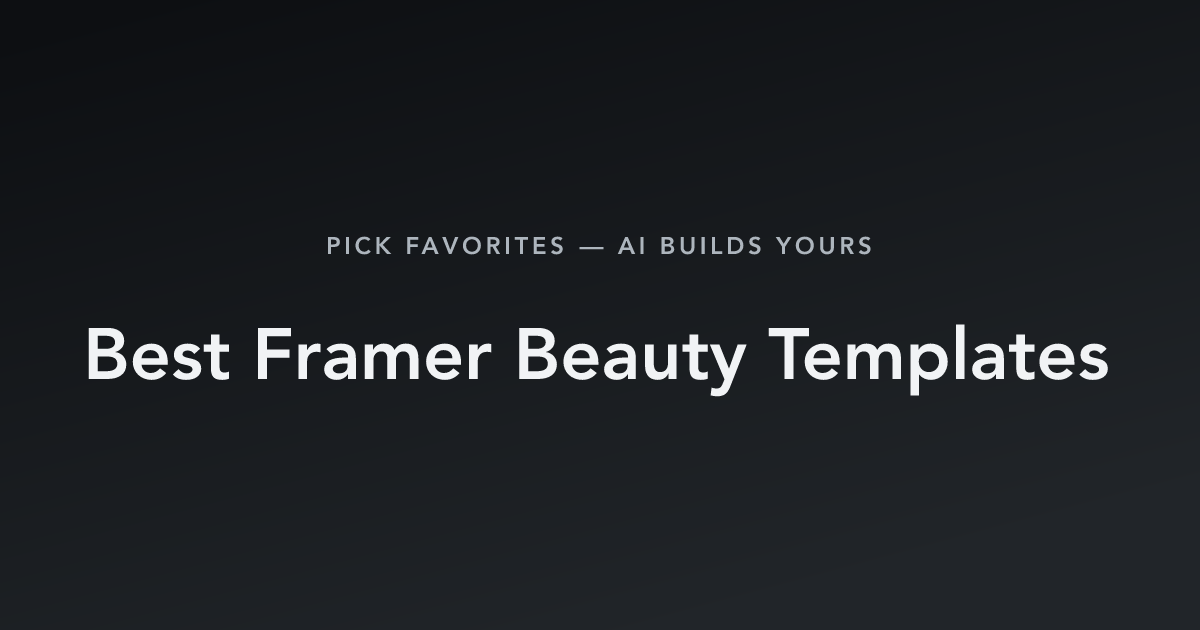 Best Framer Beauty Templates with count