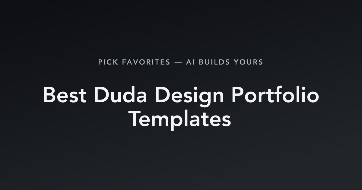 Best Duda Design Portfolio Templates with count
