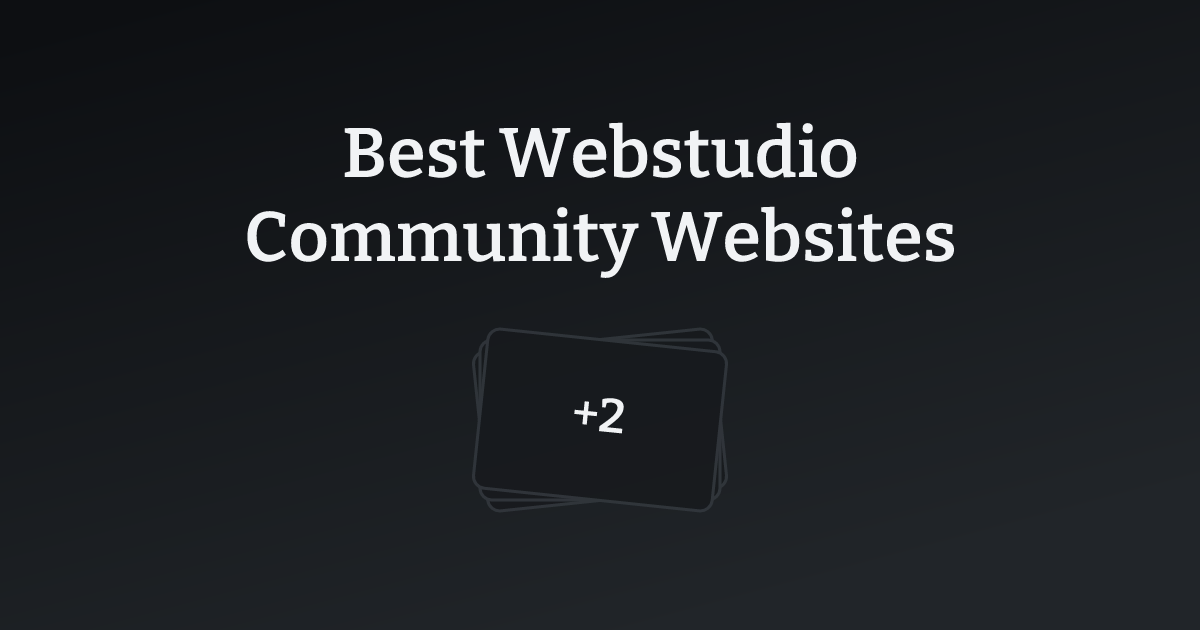 Best Webstudio Community Websites with count