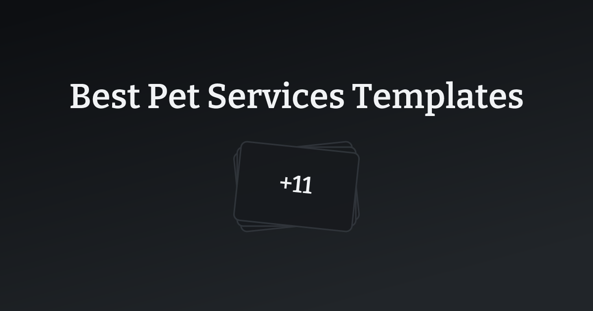 Best Pet Services Templates with count