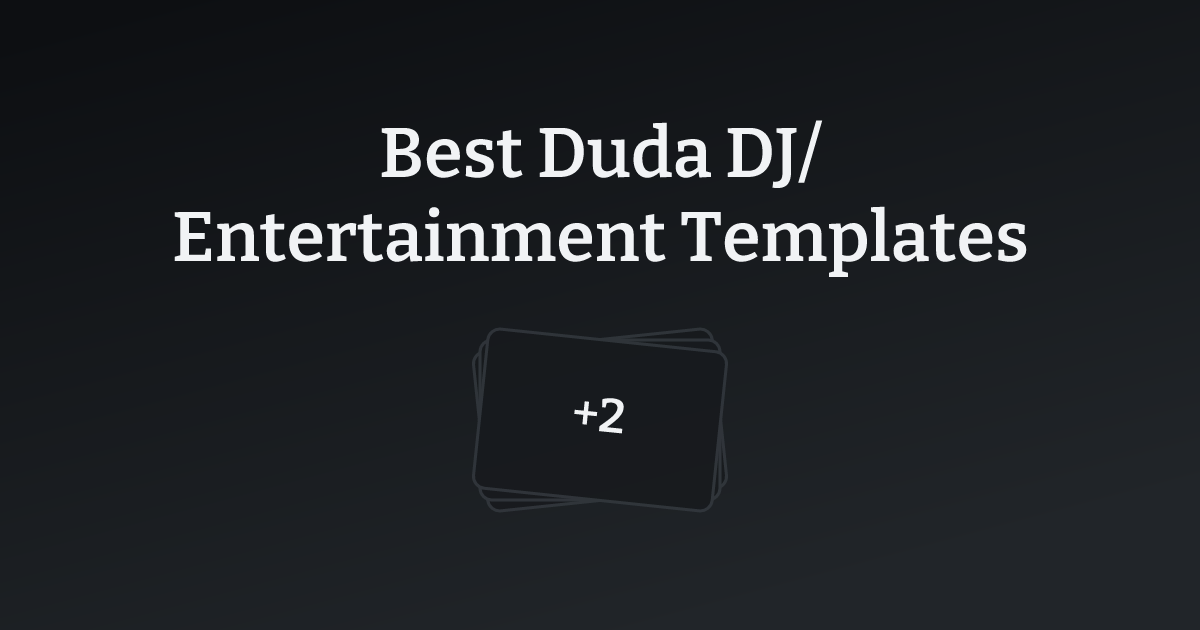 Best Duda DJ/Entertainment Templates with count