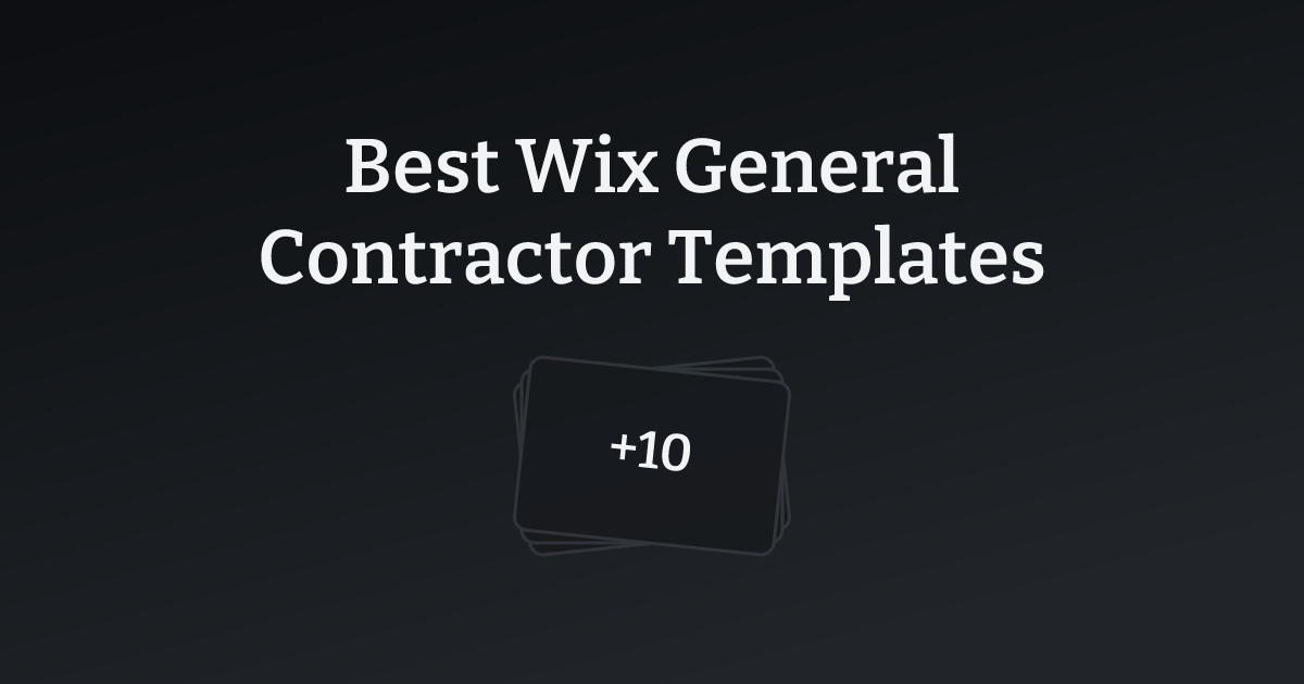 Best Wix General Contractor Templates with count