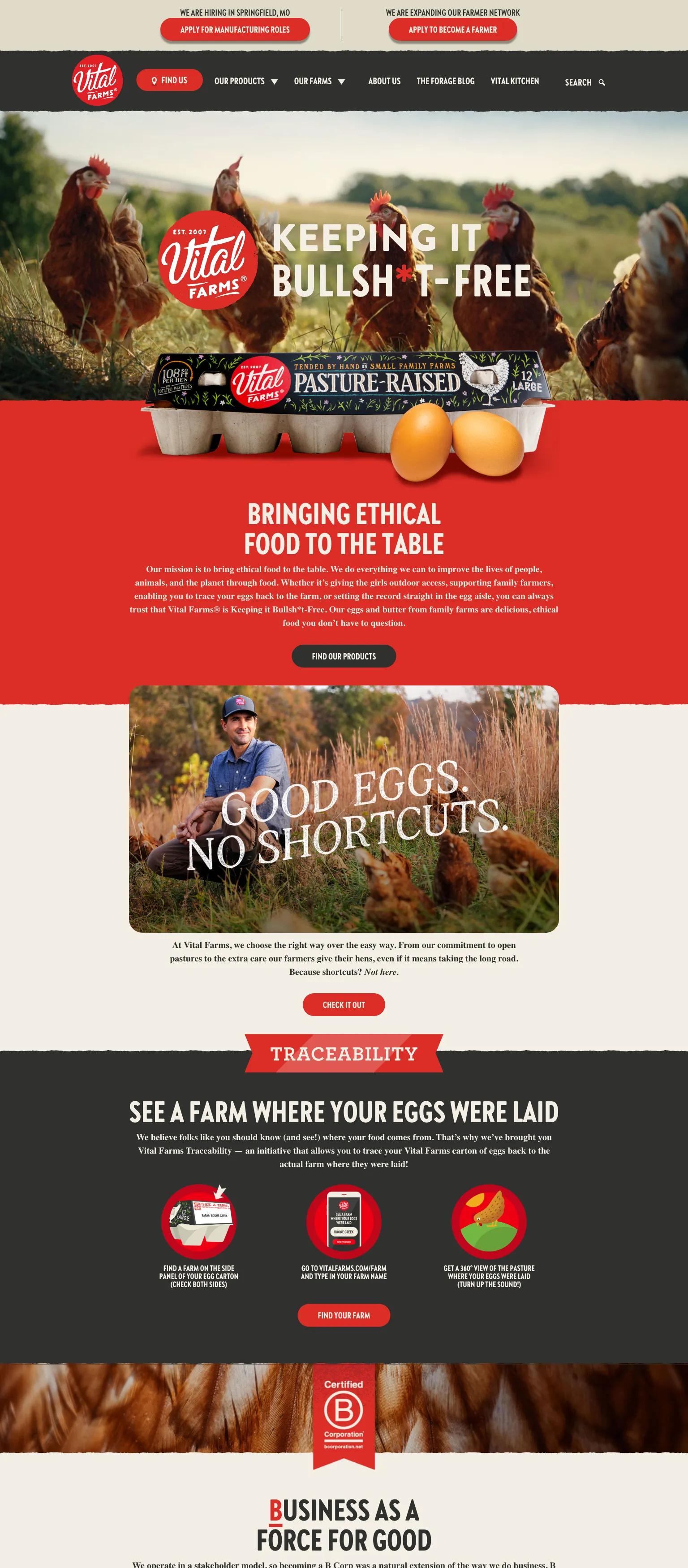 Vital Farms screenshot