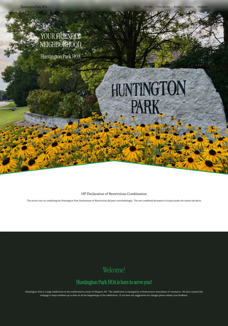 Huntington Park HOA screenshot