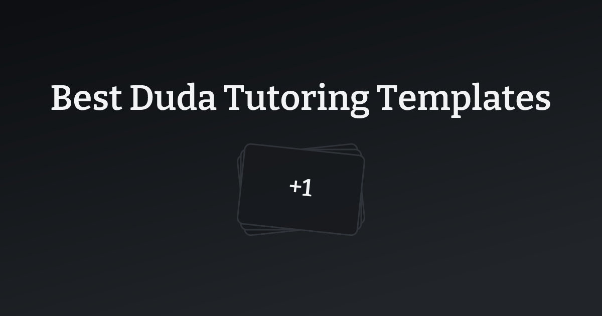 Best Duda Tutoring Templates with count