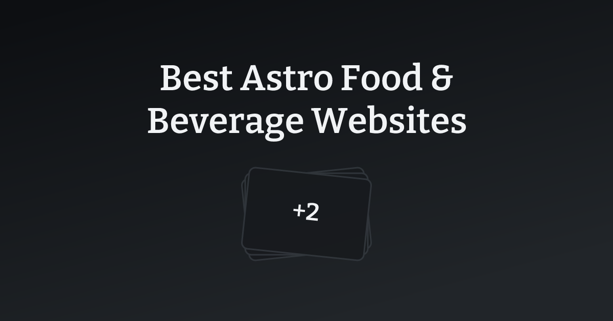 Best Astro Food & Beverage Websites with count
