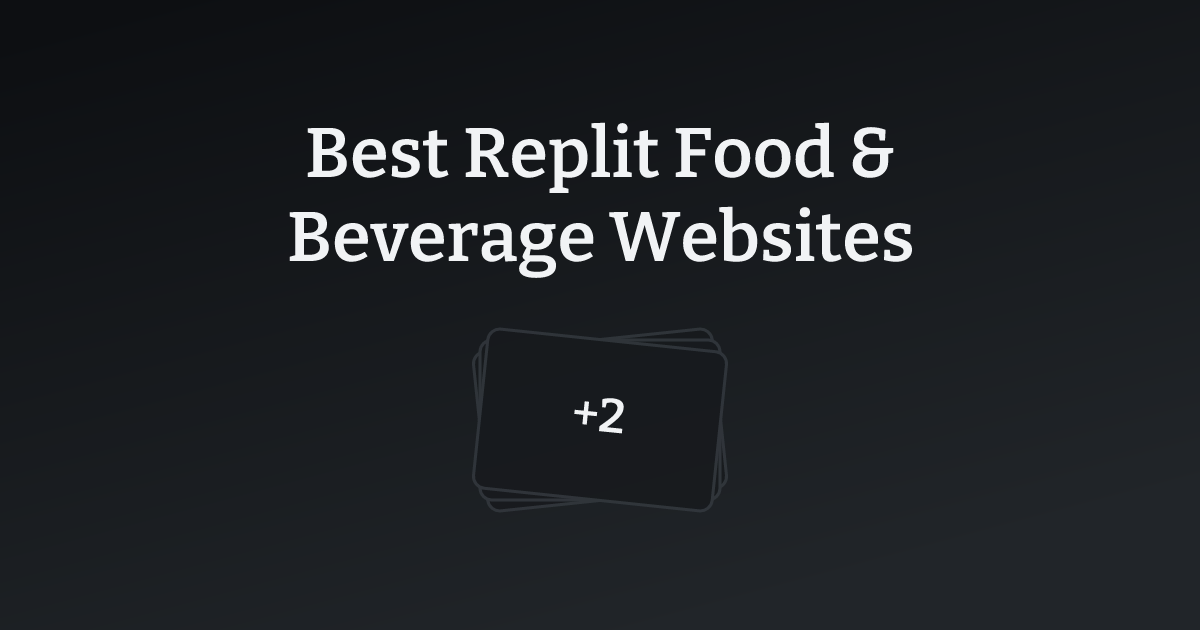 Best Replit Food & Beverage Websites with count