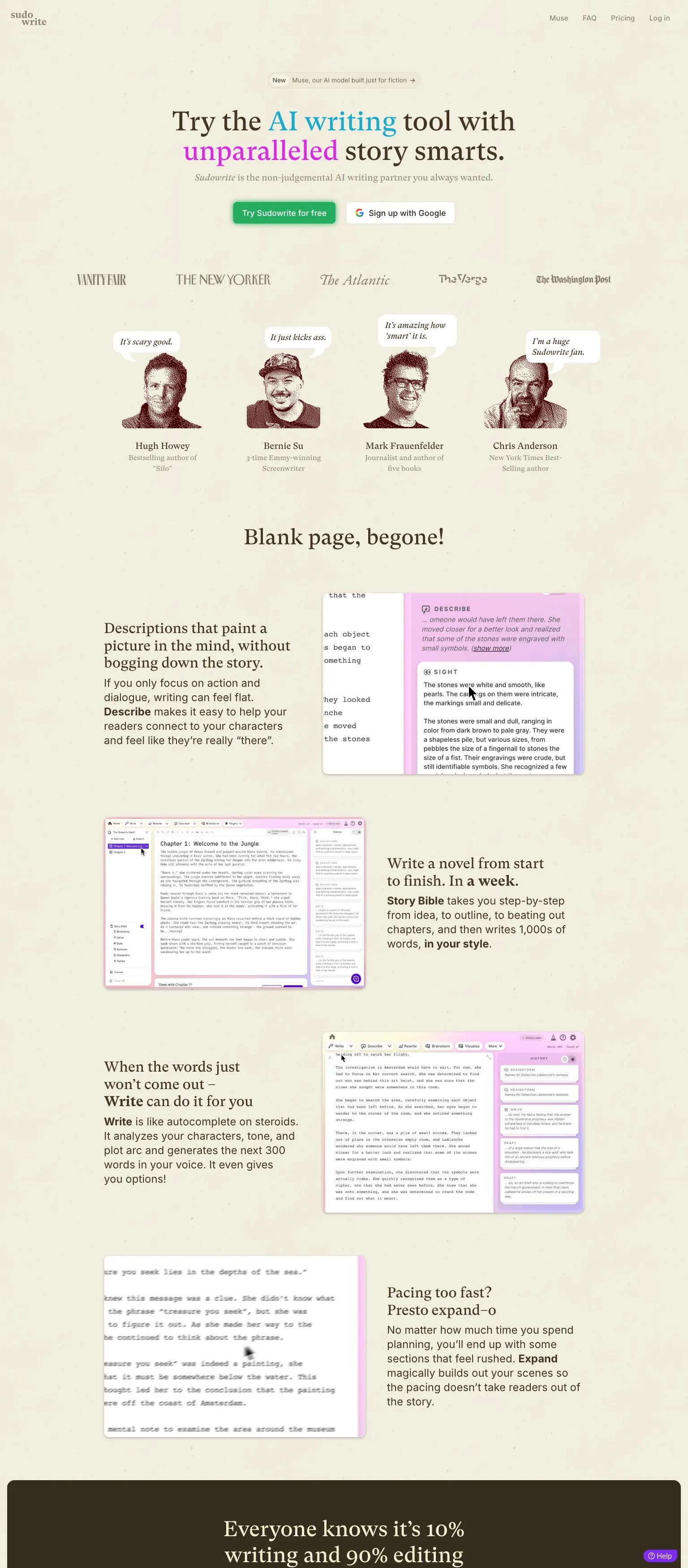 Sudowrite screenshot