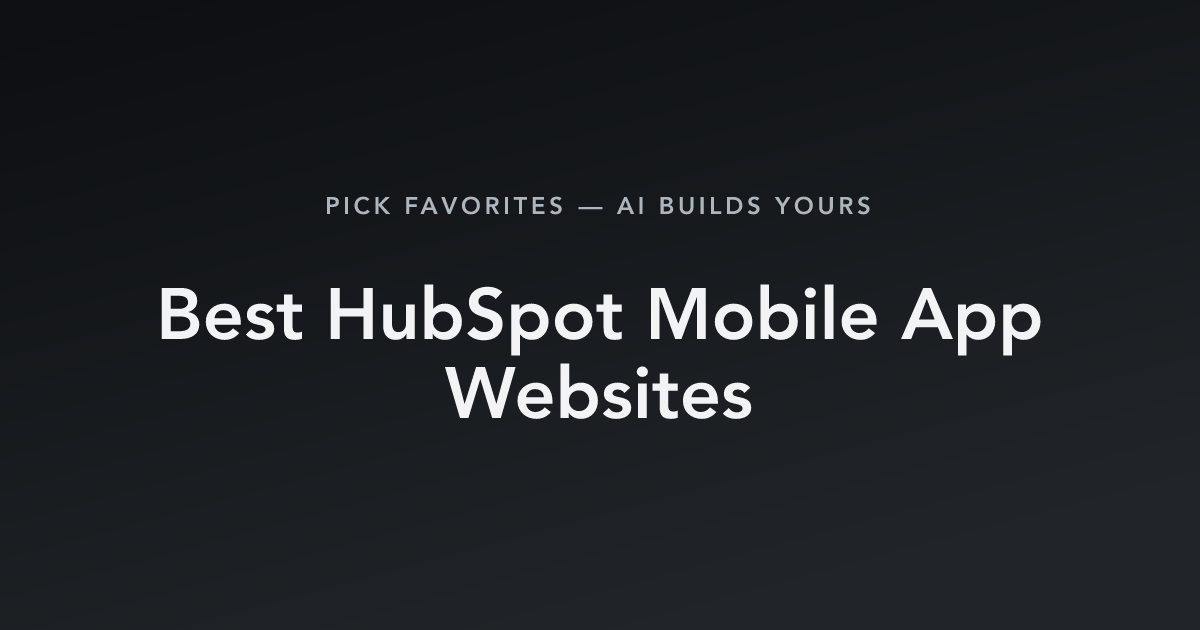 Best HubSpot Mobile App Websites with count