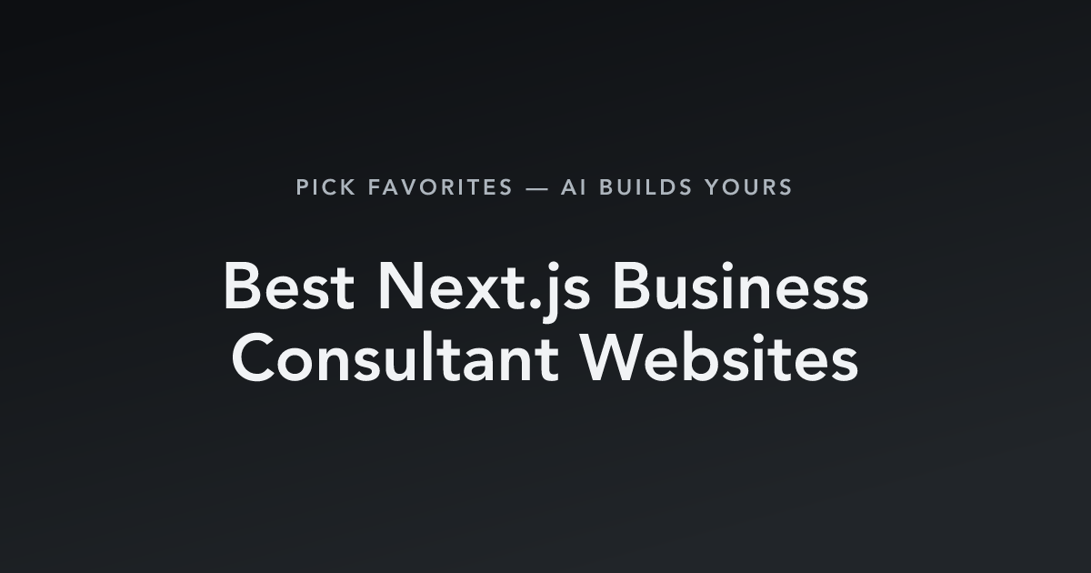 Best Next.js Business Consultant Websites with count