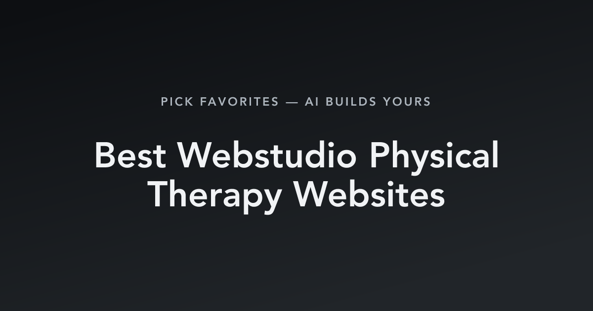 Best Webstudio Physical Therapy Websites with count