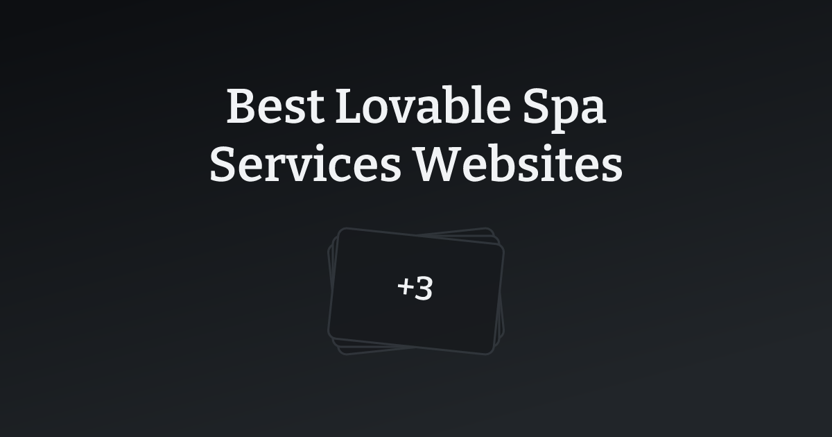 Best Lovable Spa Services Websites with count