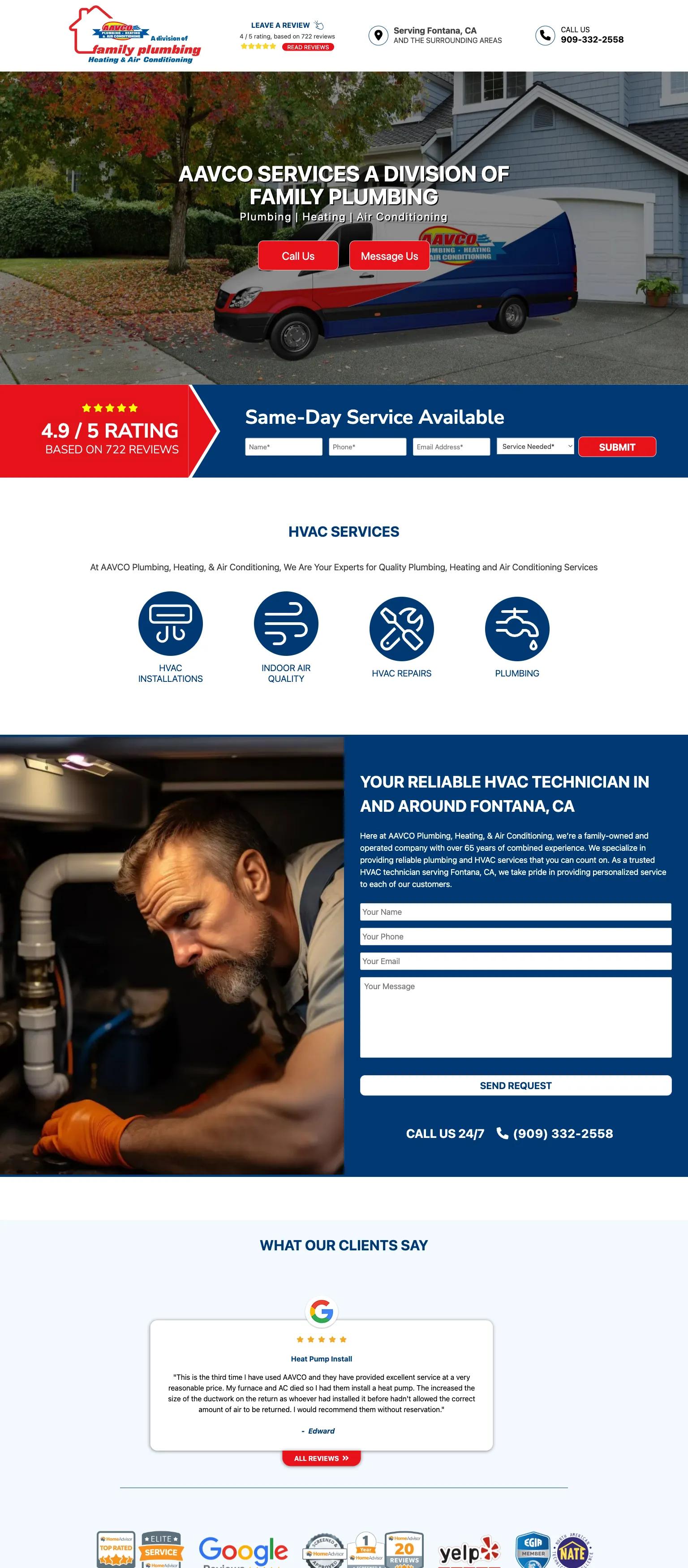 AAVCO Plumbing, Heating, Air Conditioning screenshot