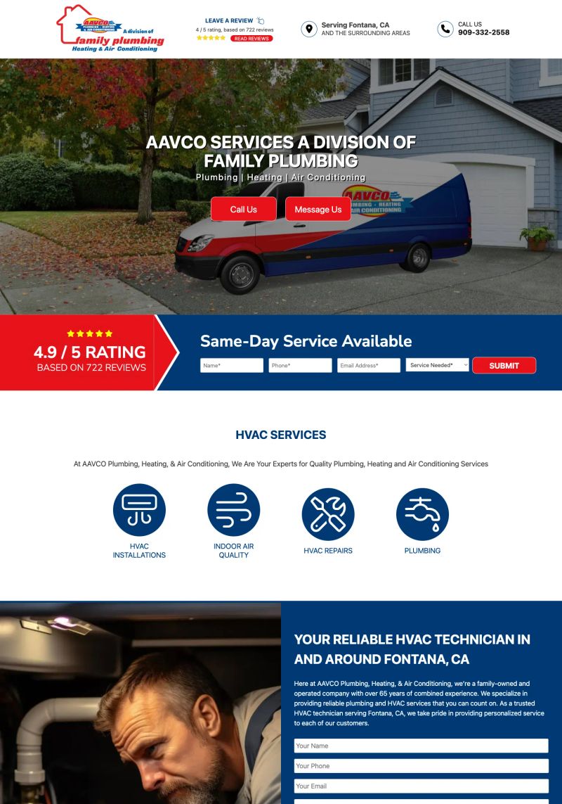 AAVCO Plumbing, Heating, Air Conditioning screenshot