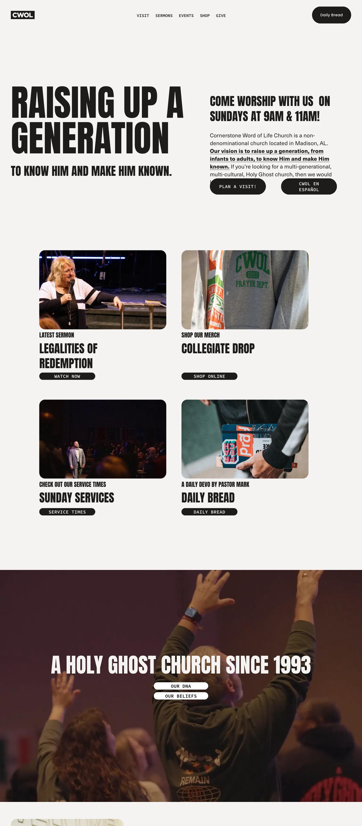 Cornerstone Word of Life Church screenshot