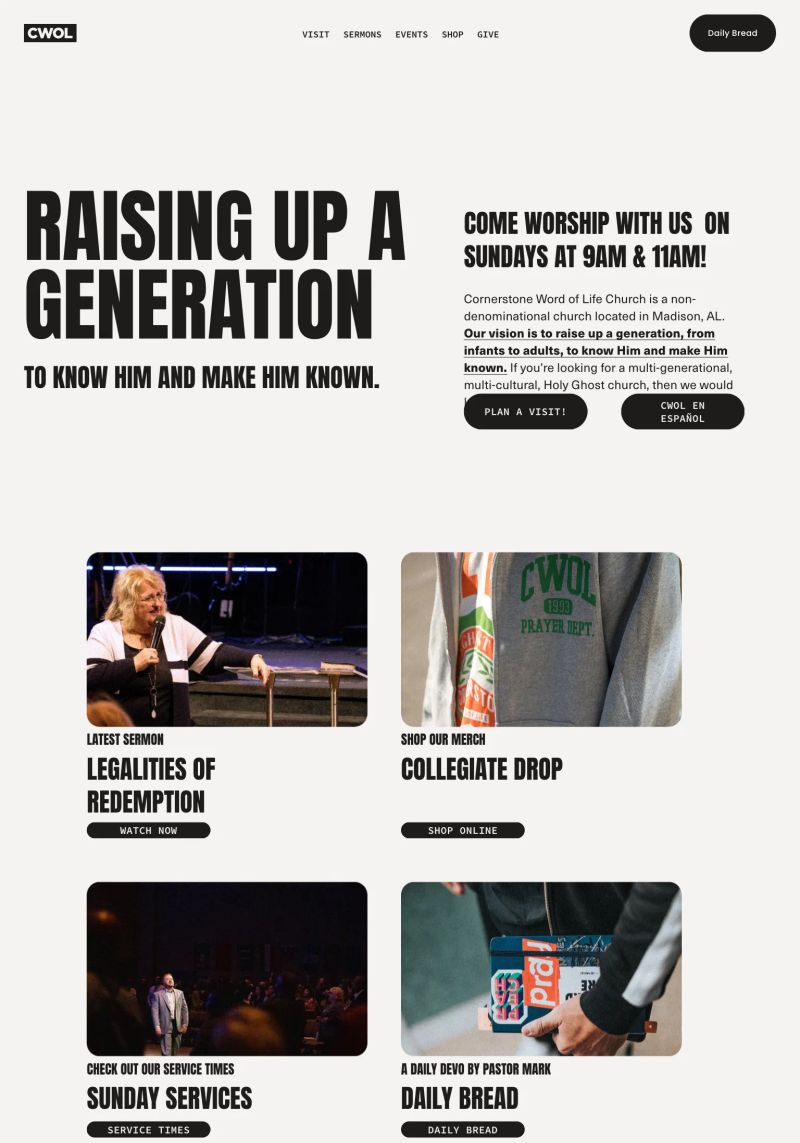 Cornerstone Word of Life Church screenshot
