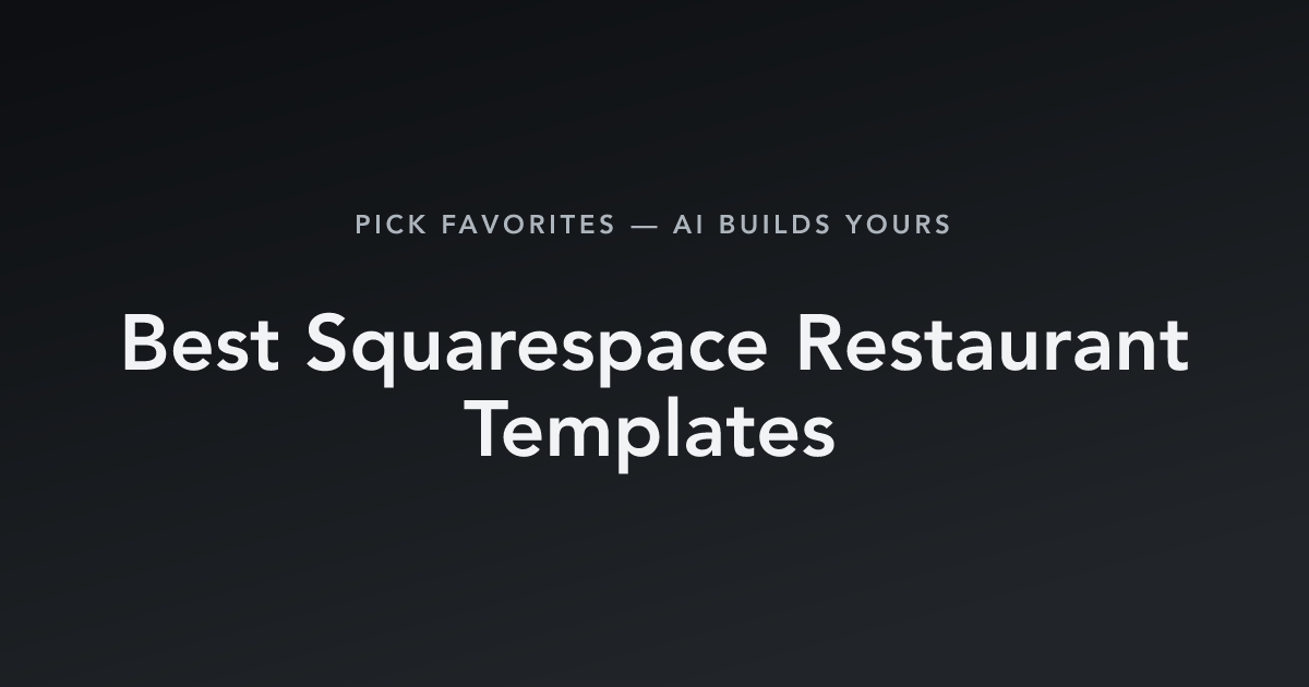 Best Squarespace Restaurant Templates with count