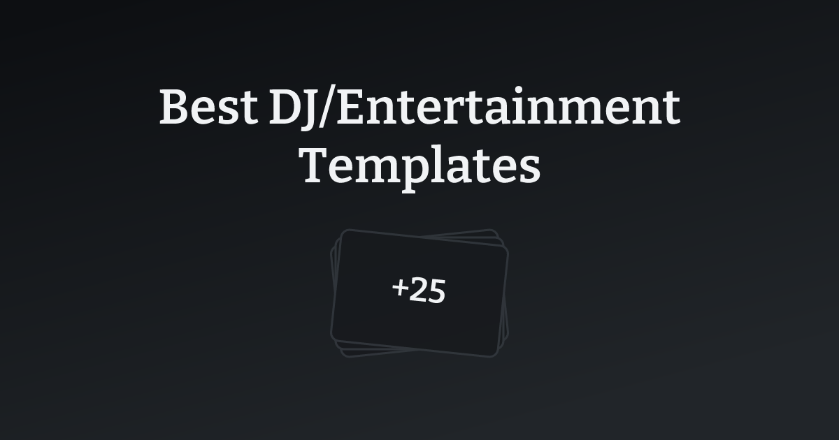 Best DJ/Entertainment Templates with count