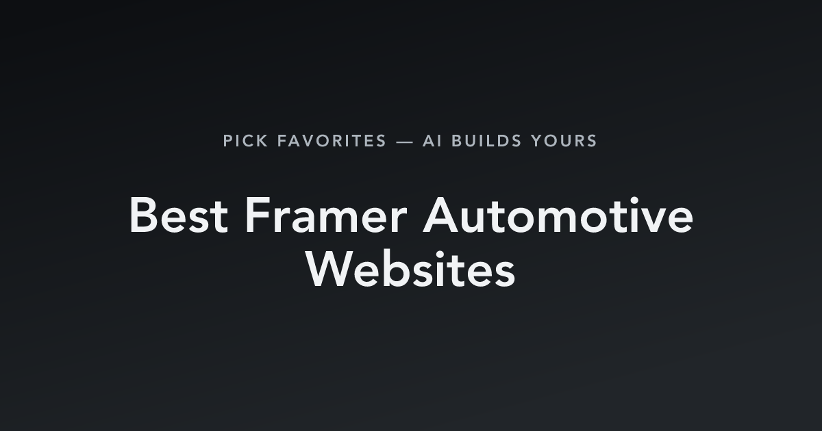Best Framer Automotive Websites with count