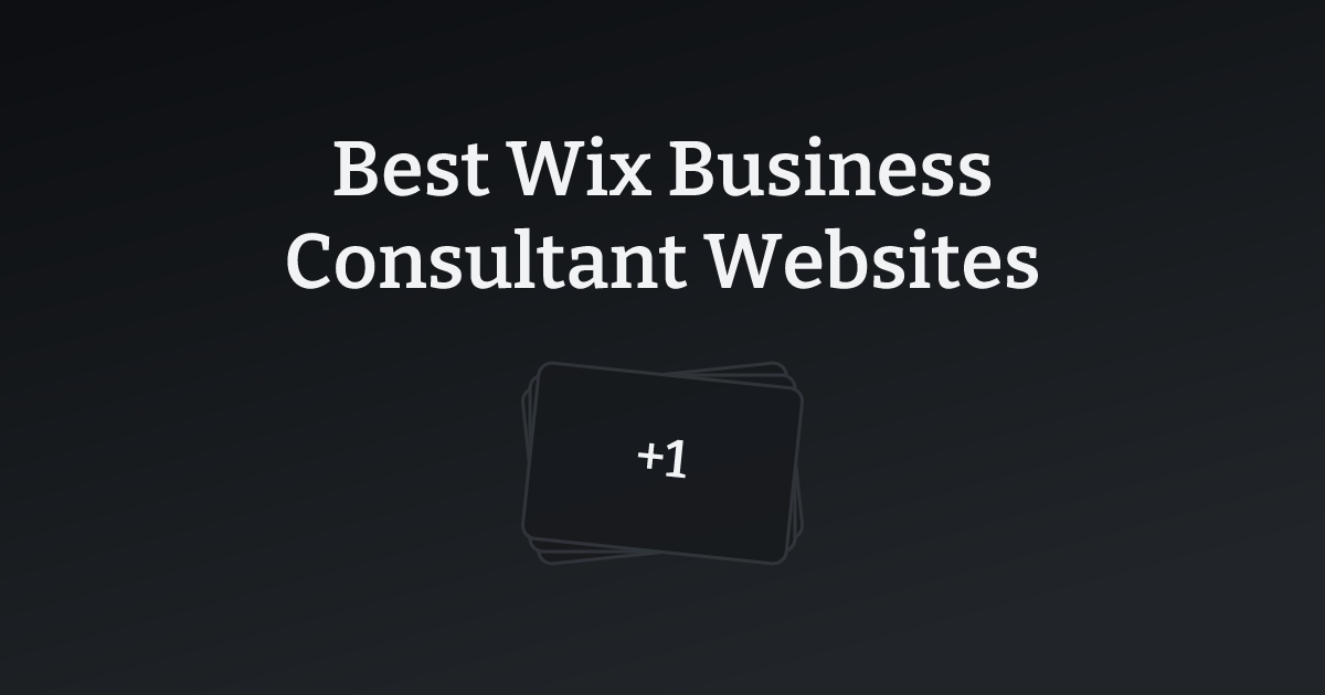 Best Wix Business Consultant Websites with count