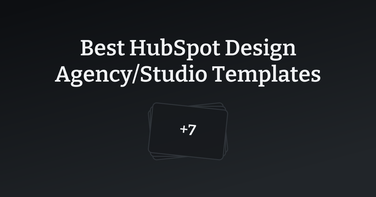 Best HubSpot Design Agency/Studio Templates with count