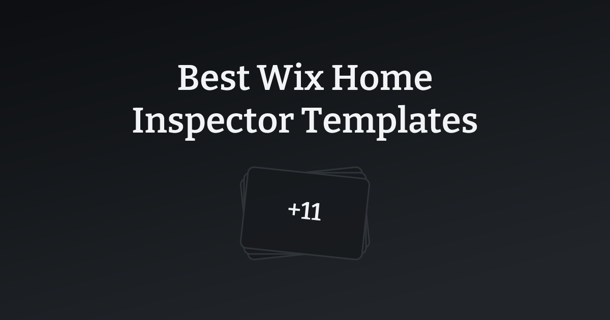 Best Wix Home Inspector Templates with count