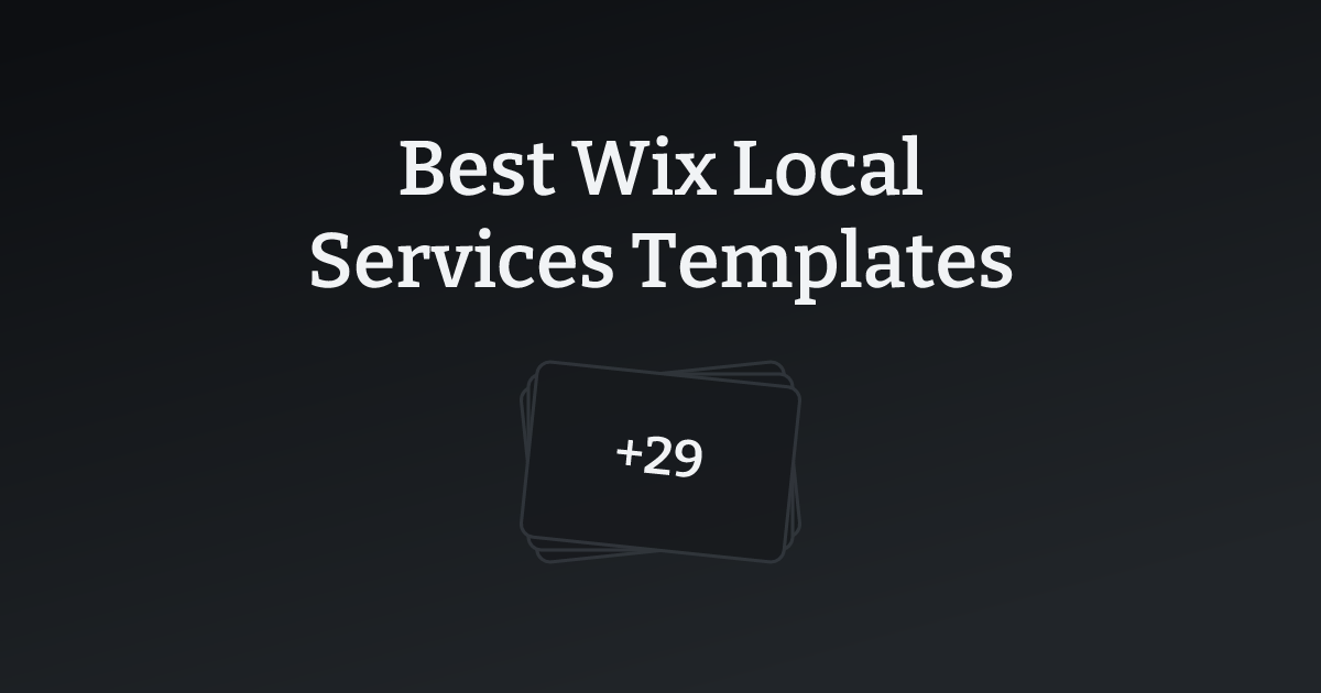Best Wix Local Services Templates with count