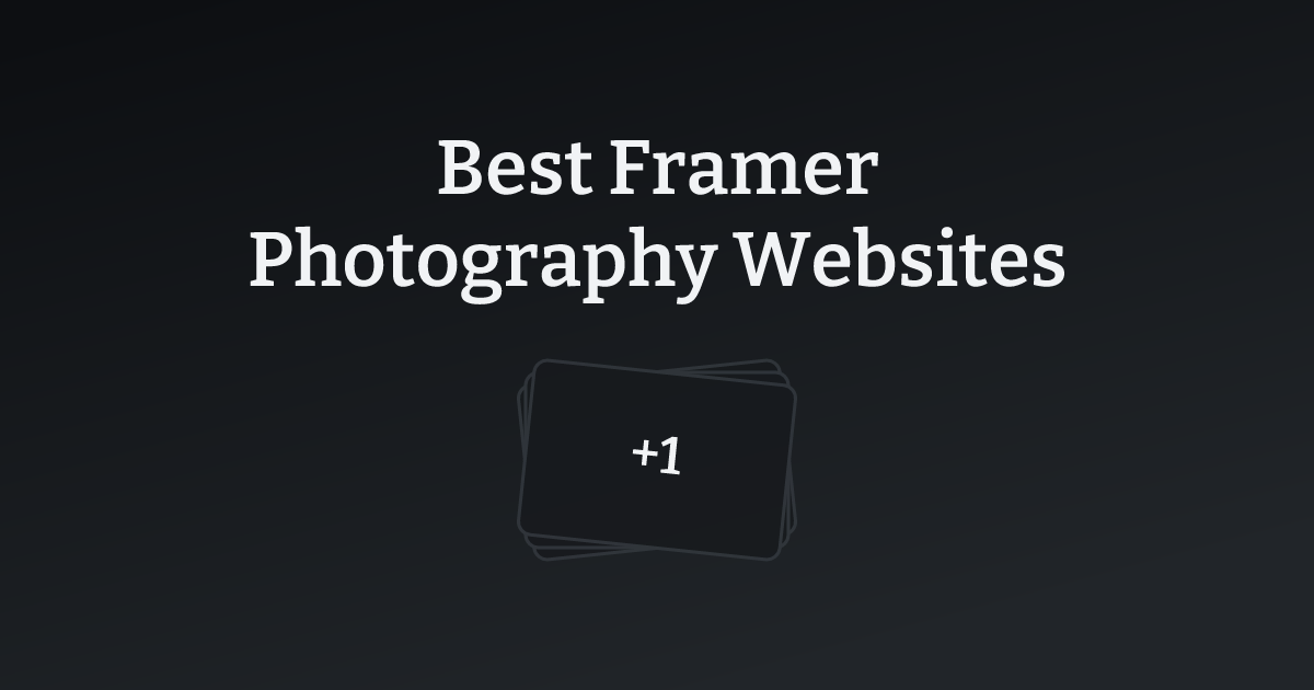 Best Framer Photography Websites with count