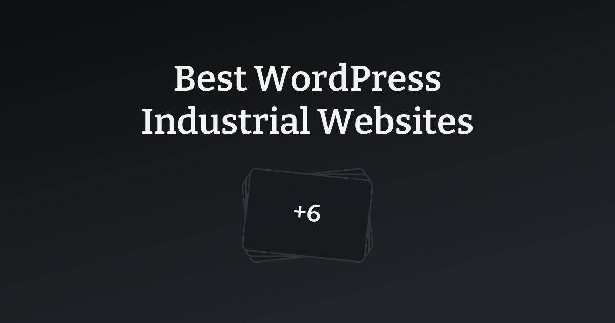 Best WordPress Industrial Websites with count