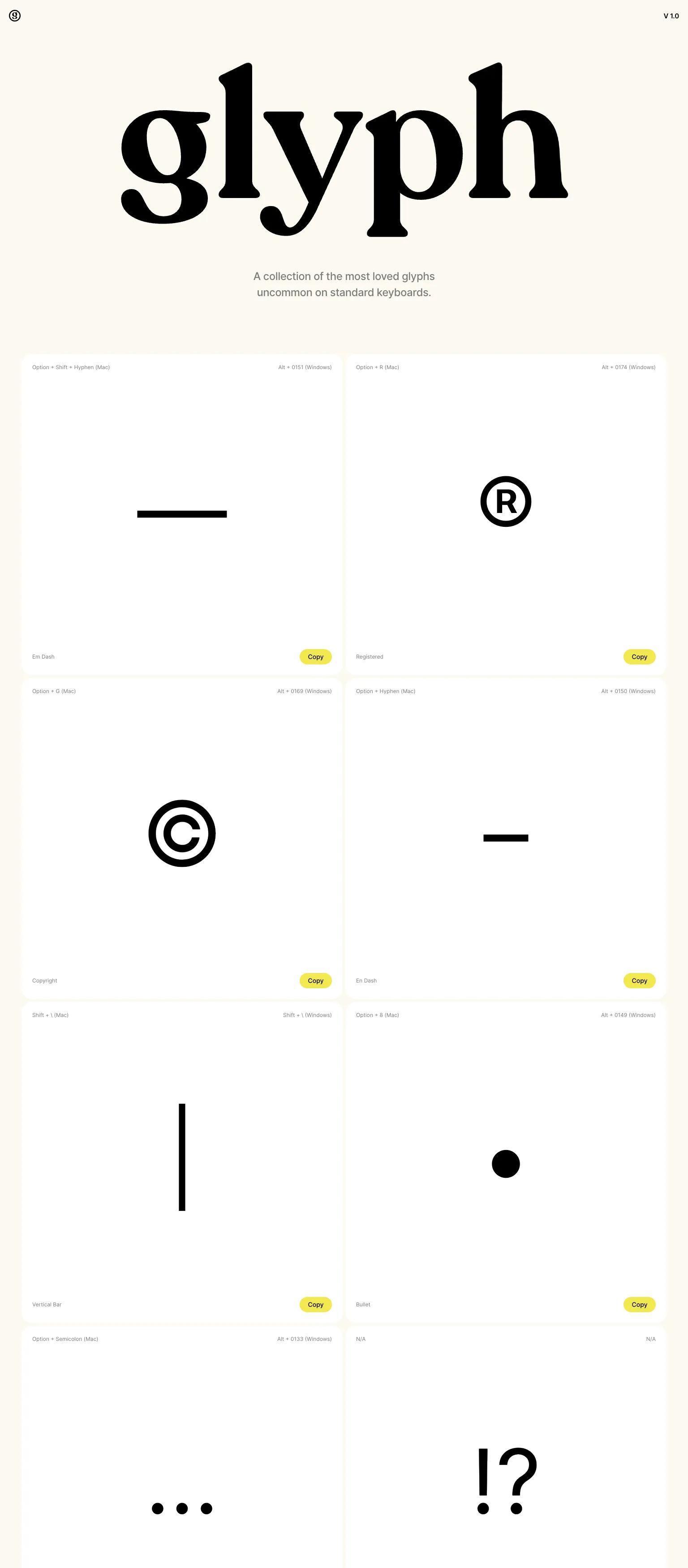 Glyph Supply screenshot