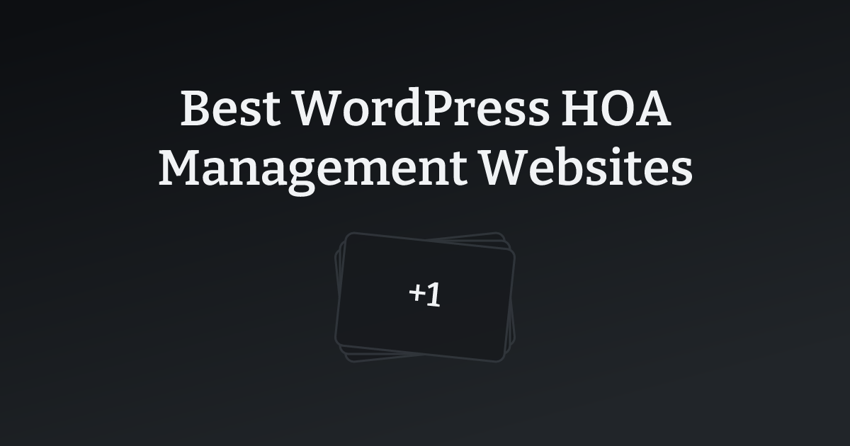 Best WordPress HOA Management Websites with count