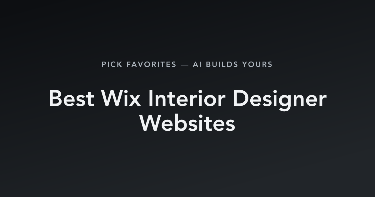 Best Wix Interior Designer Websites with count