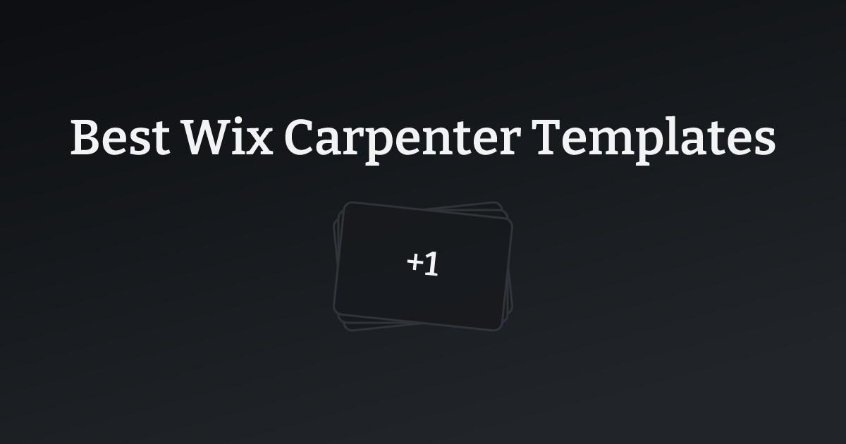 Best Wix Carpenter Templates with count