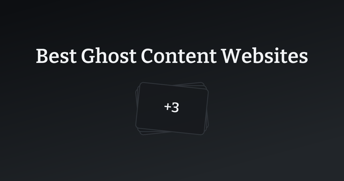 Best Ghost Content Websites with count