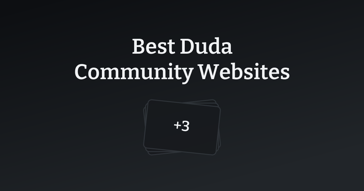 Best Duda Community Websites with count