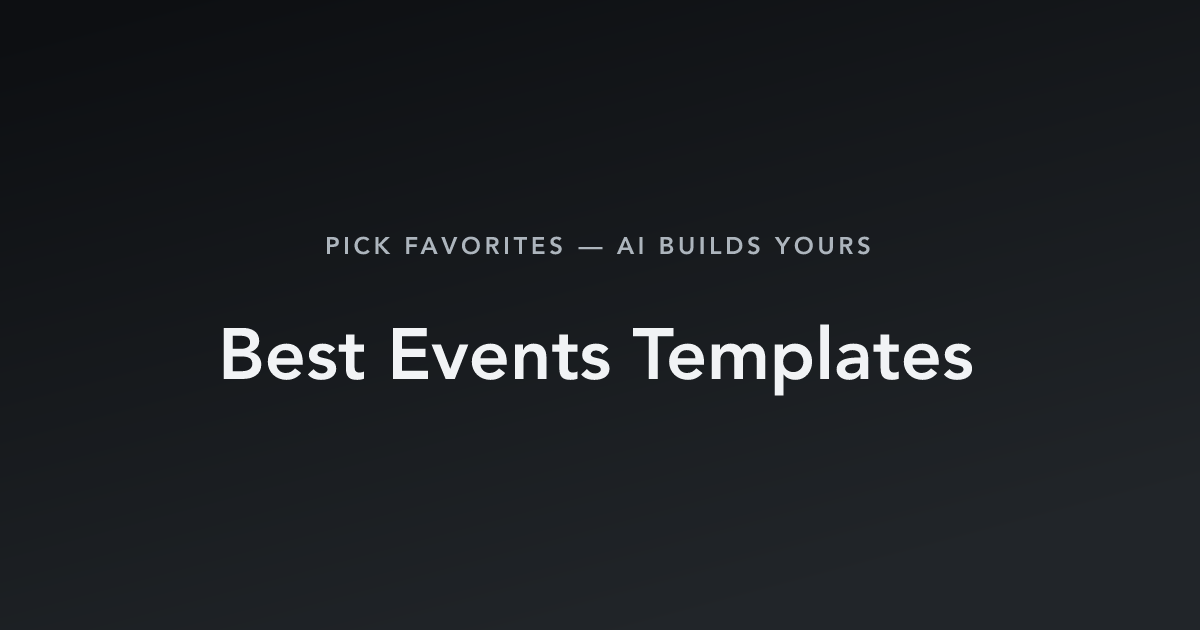 Best Events Templates with count