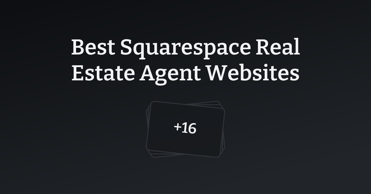 Best Squarespace Real Estate Agent Websites with count