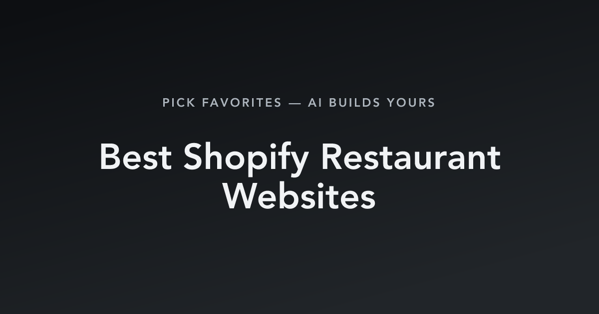 Best Shopify Restaurant Websites with count