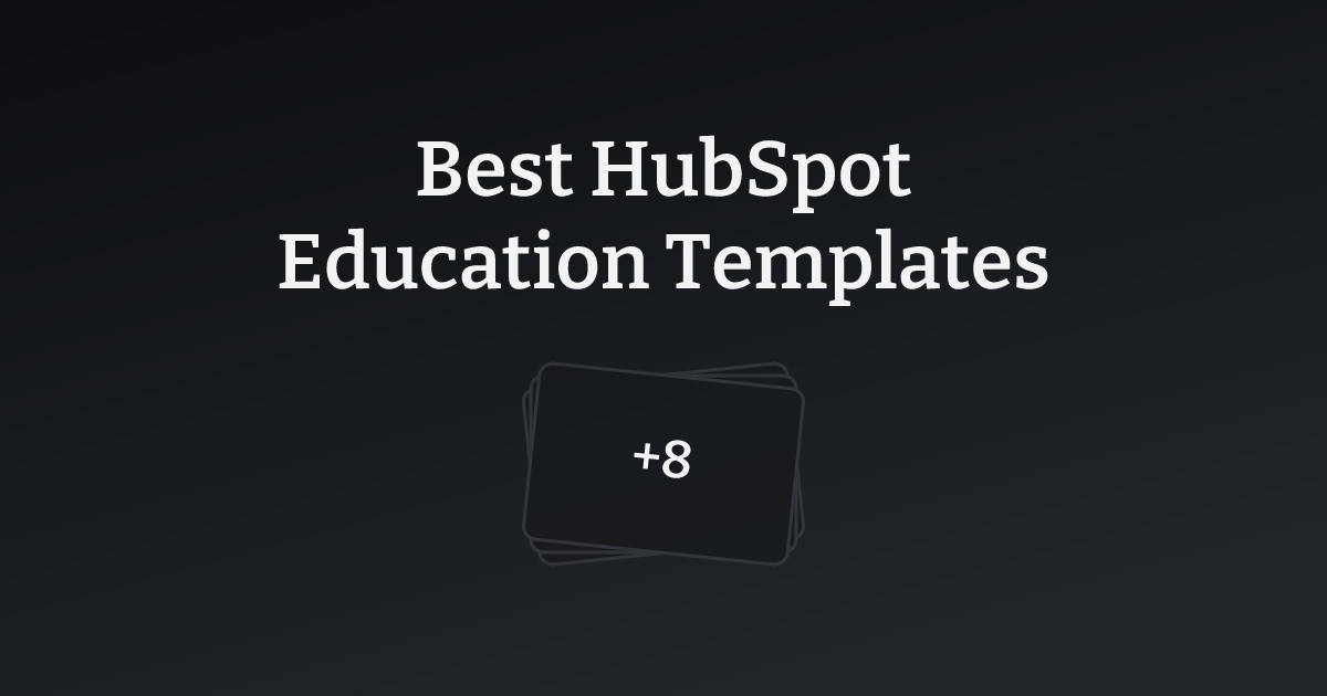 Best HubSpot Education Templates with count