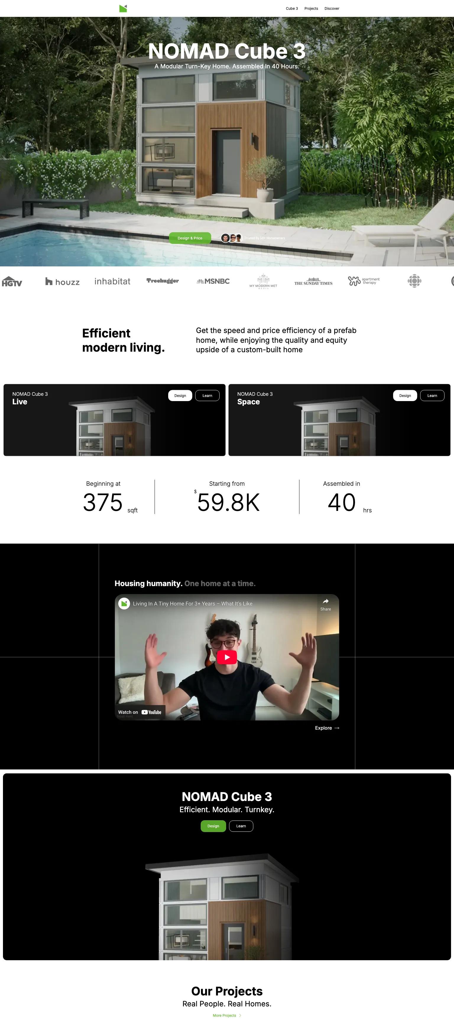 NOMAD Micro Homes screenshot