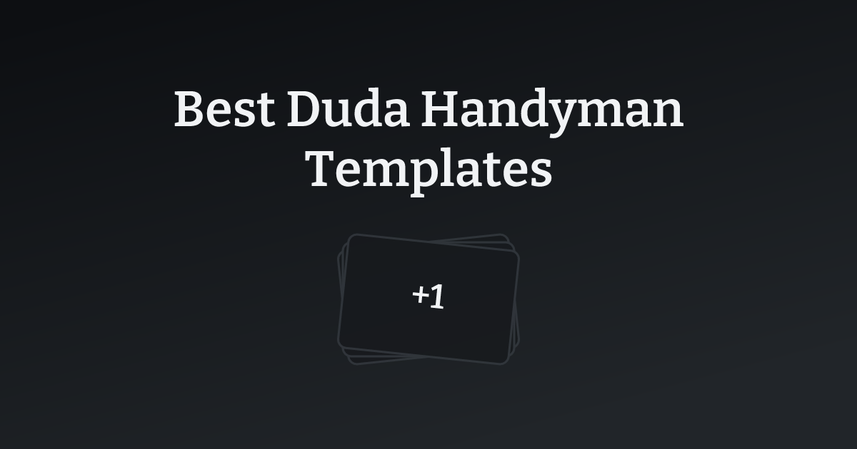 Best Duda Handyman Templates with count