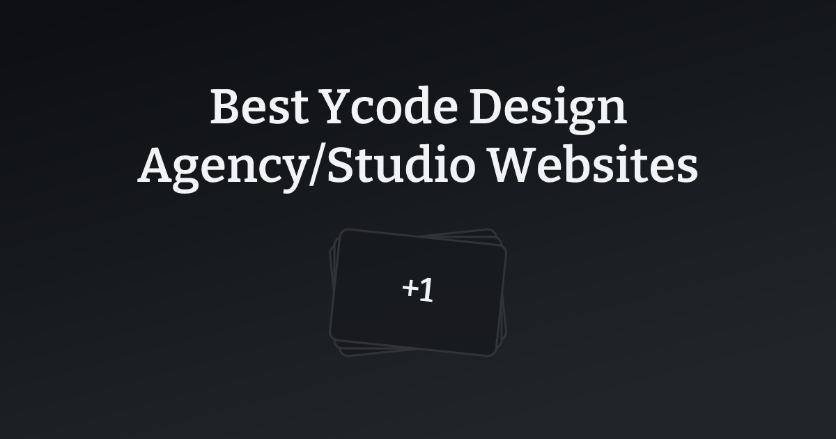 Best Ycode Design Agency/Studio Websites with count