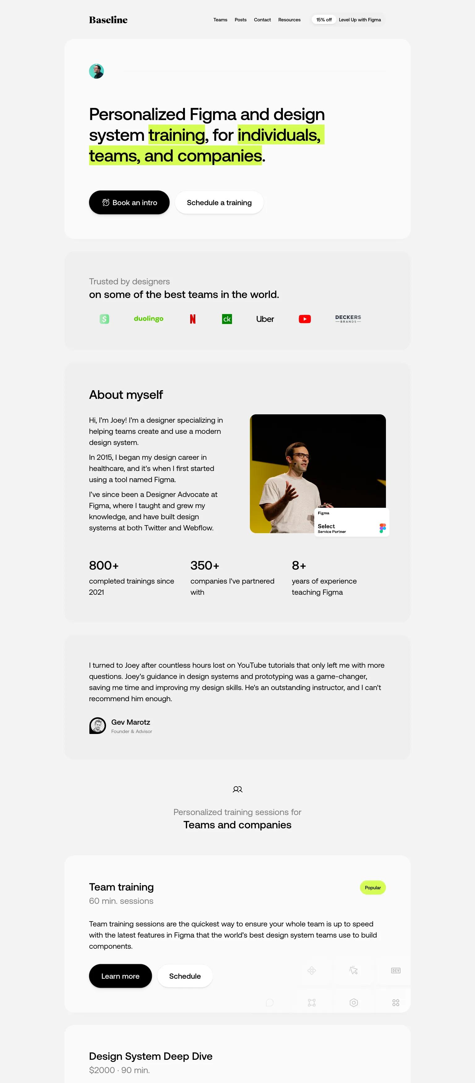 Baselinedesign screenshot